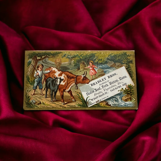 Victorian Farming Trade Card. Bradley Brothers Farmers, Fair Haven Connecticut
