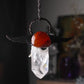 Winged Lemurian Seed Quartz And Carnelian Statement Necklace
