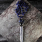 Large Blue Kyanite, Lapis, Blue Jade And Hammered Metal Amulet
