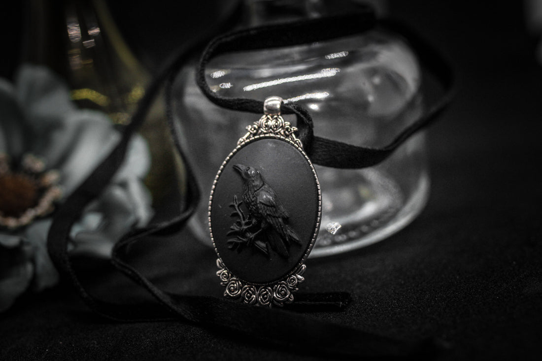 raven cameo necklace