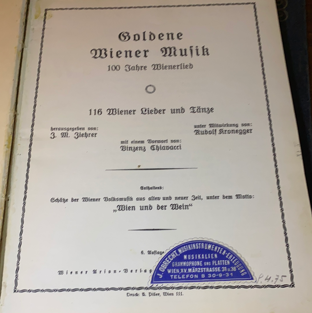 Goldene Wiener Musik, Scarce Bound Copy From The Estate Of Lew Ayres. 1940s.