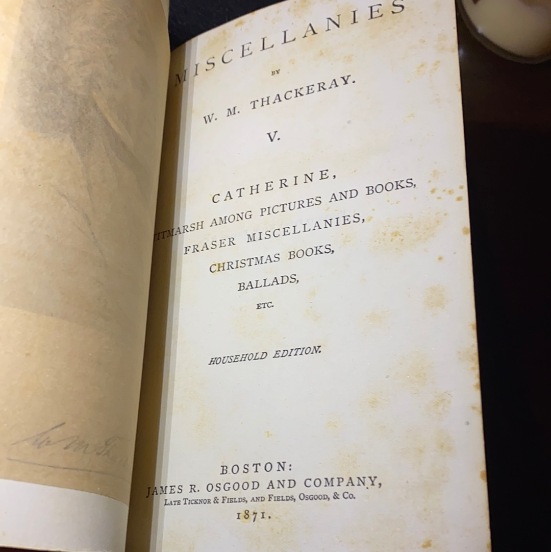Thackeray's Miscellanies, Volume 5, Victorian Poetry And Prose, 1871
