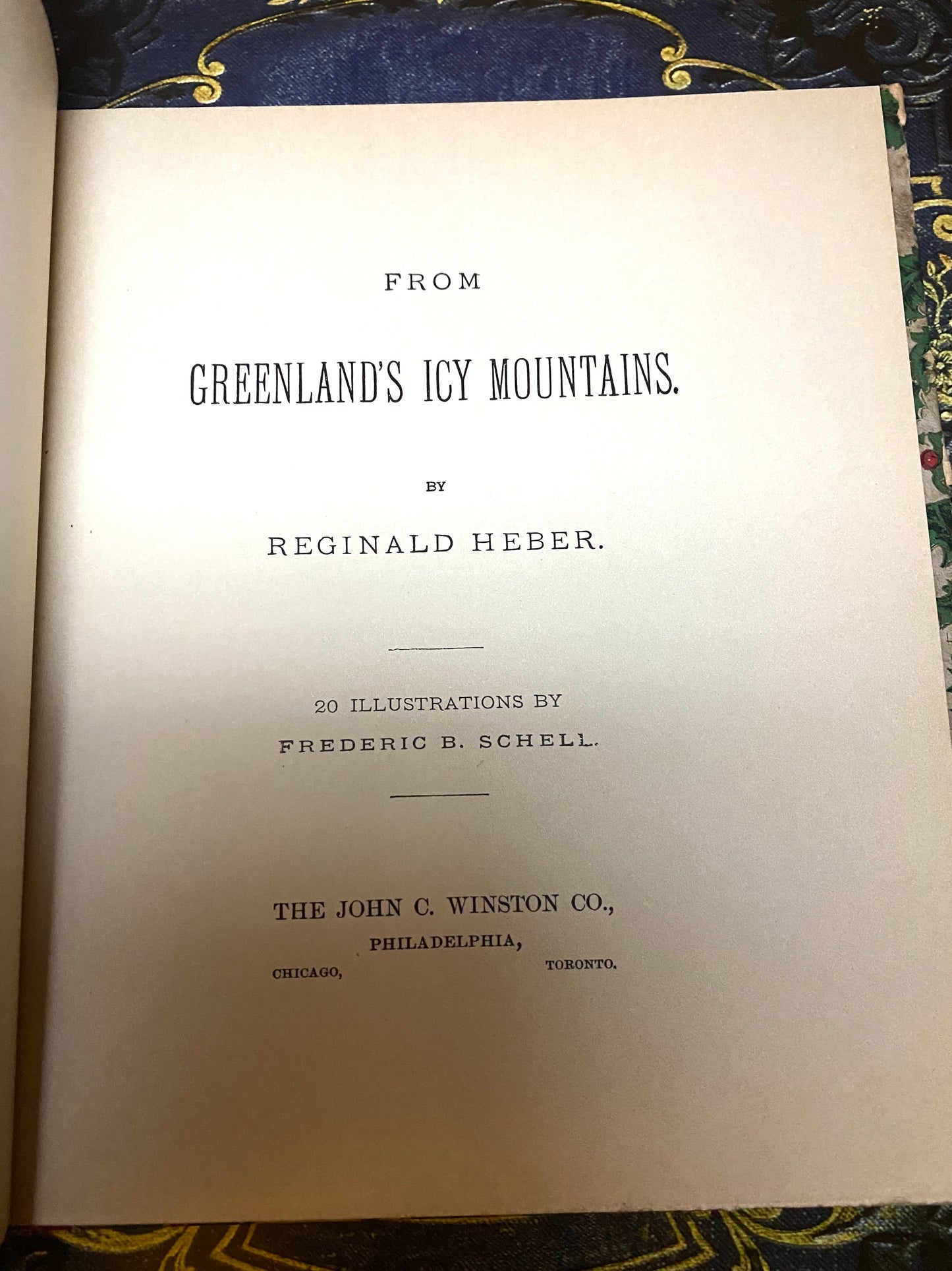 From Greenland's Icy Mountains by Reginald Heber. First Edition, 1884.