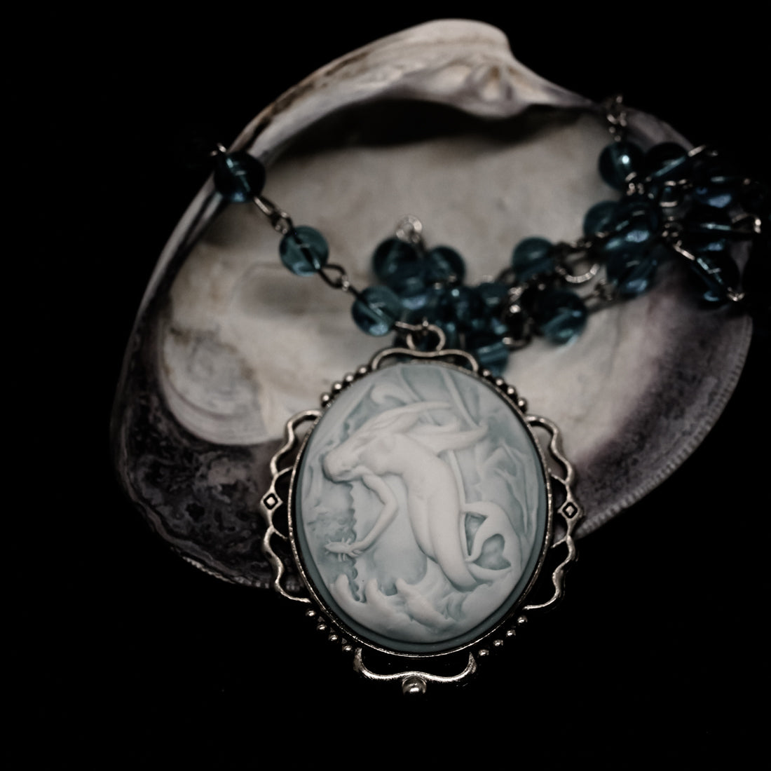 Blue Mermaid Cameo Necklace (Style 2)