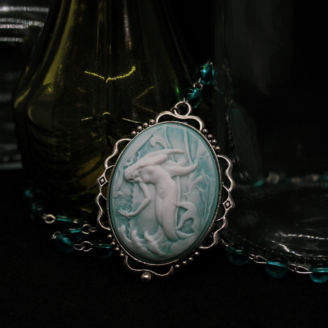 Blue Mermaid Cameo Necklace (Style 2)