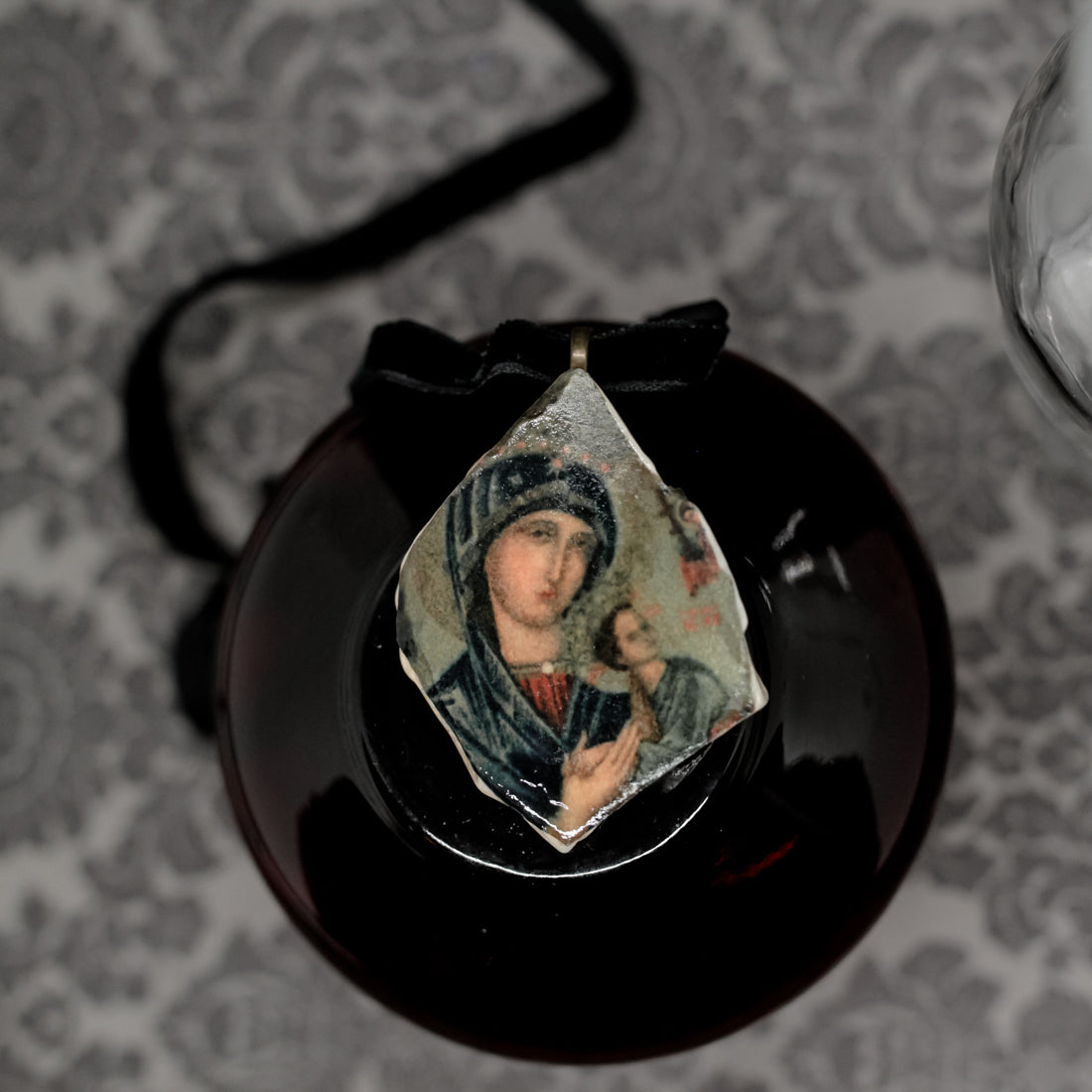 Madonna icon necklace