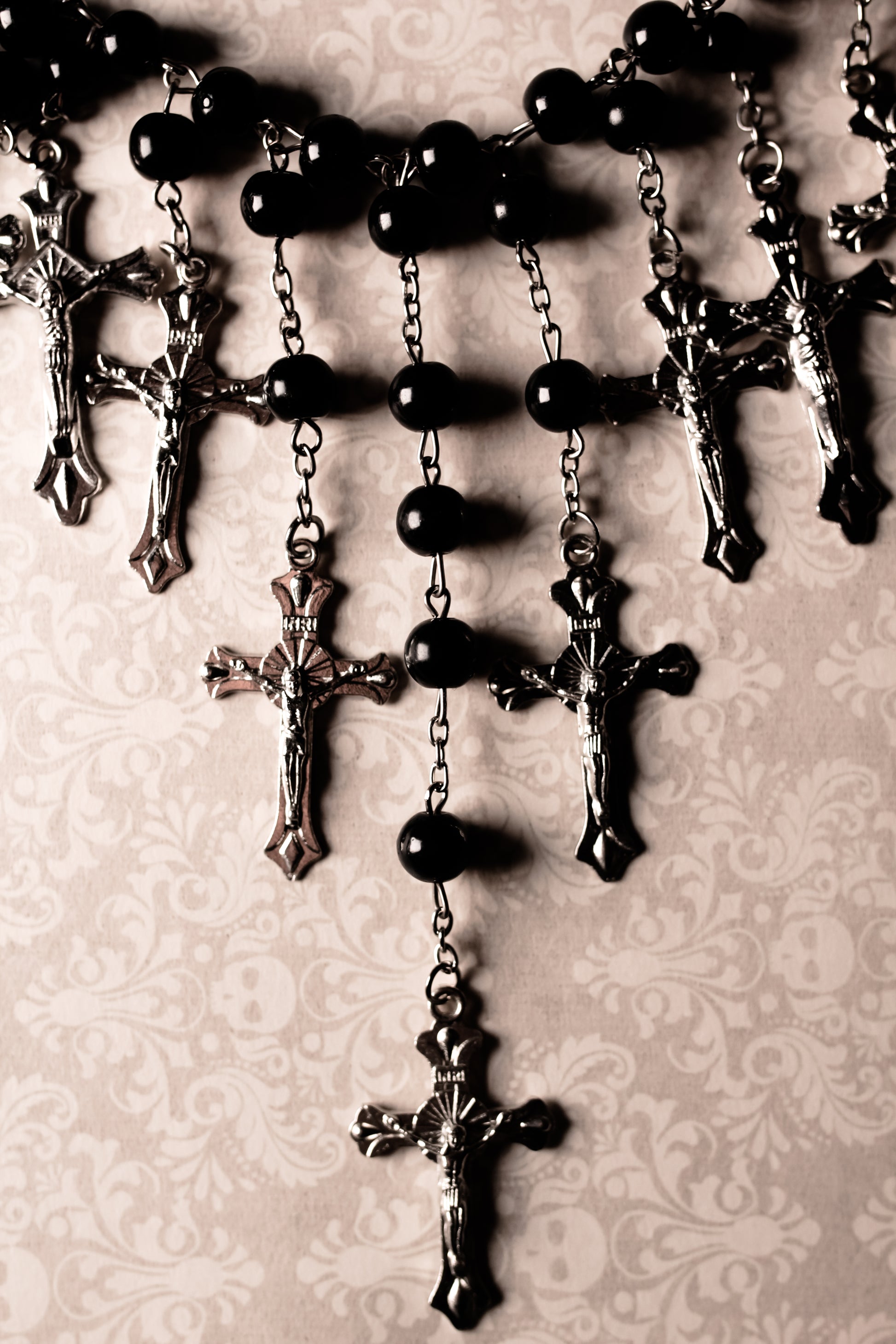 deconstructed rosary necklace