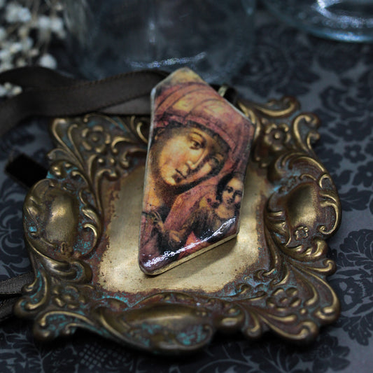 Virgin Mary handmade necklace